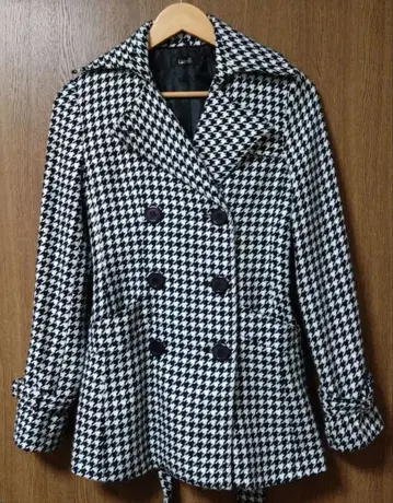 하운드투스 체크 패턴 코트 M 사이즈