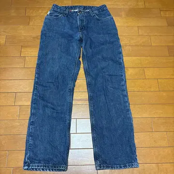 Carhartt 다크 블루 데님 스트레이트 팬츠