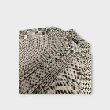 도트 무늬 긴팔 셔츠 베이지