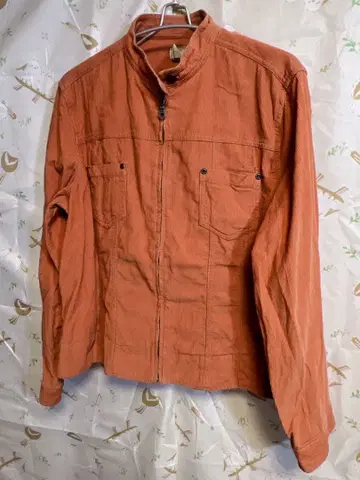 오렌지색 지퍼 달린 자켓 L 사이즈