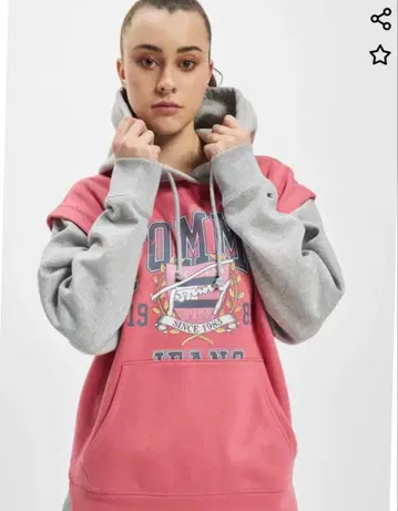 타미힐피거 풀오버 속기모 후드티 칼리지 빈티지