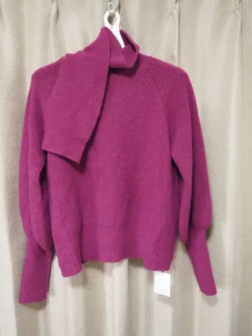 퍼플 터틀넥 니트 스웨터 미사용