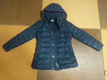 네이비 후드 부착 다운 자켓 타미힐피거 여성용