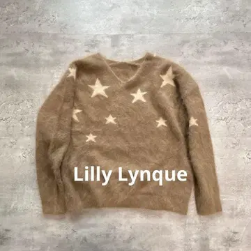 릴리린 스타 패턴 V넥 울 니트 38