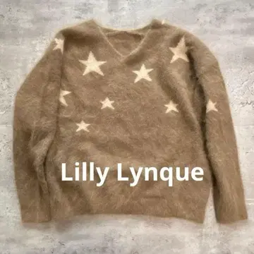 릴리린 스타 패턴 V넥 울 니트 사이즈 38