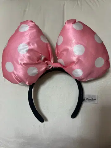 해외 디즈니 플로리다 리본 도트 머리띠 핑크
