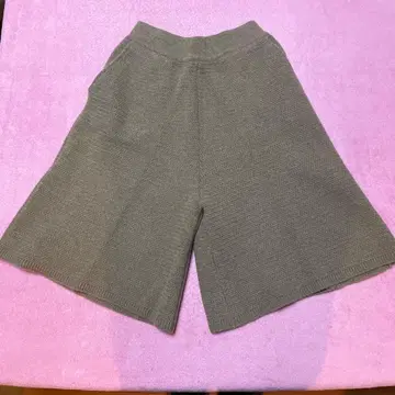 니트 와이드 팬츠 그레이