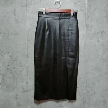 LADY like 블랙 타이트 스커트 인조 가죽 M