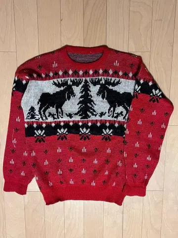 Reminiscence 눈꽃 패턴 니트 스웨터 M 80's 빈티지