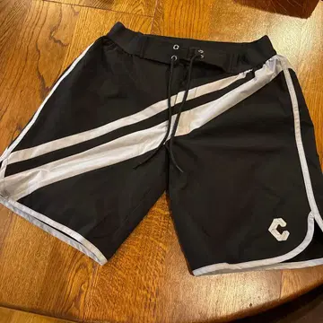 CRONOS 스트라이프 블랙 숏팬츠 36(S)