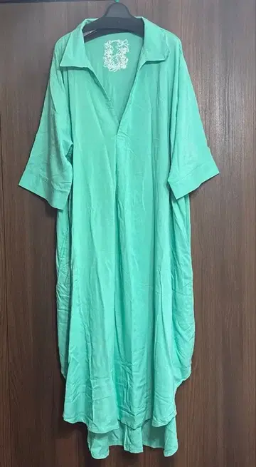 미사용 새상품 셔츠 드레스 원피스 에메랄드 그린