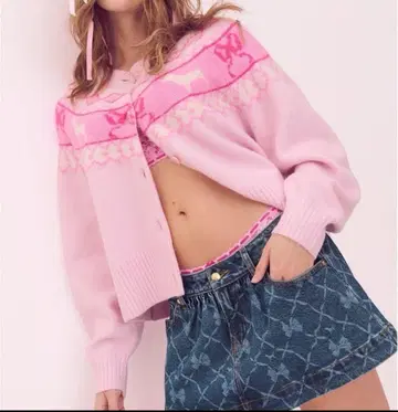 VS PINK LOVE SHACK FANCY 핑크 가디건 XXS