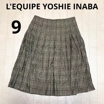 L'EQUIPE YOSHIE INABA 플레어 스커트 플리츠 체크