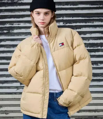 TOMMY JEANS 코듀로이 믹스 알래스카 퍼 다운 자켓