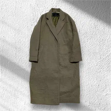 [ 예카베카 ] 체스터 코트 울 혼방 스냅 버튼 포켓 있음 F