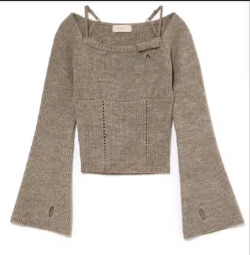 andmary 베이비 리본 니트 탑 그레이