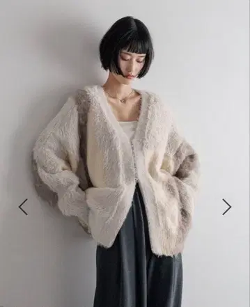 LOWRYS FARM 샤기 ZIP 가디건 롱 슬리브