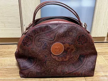 페이즐리 무늬 브라운 보스턴 백