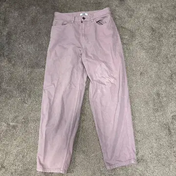 핑크 스트레이트 데님 팬츠