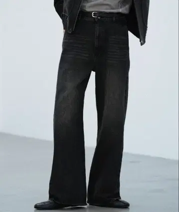 WYM LIDNM CURVED FLARE DENIM SLACKS M