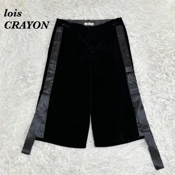 [ 새상품급 ] lois CRAYON 벨로아 가우초 와이드 팬츠 M 블랙