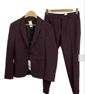ZARA 셋업 수트 보르도 버건디 남성용