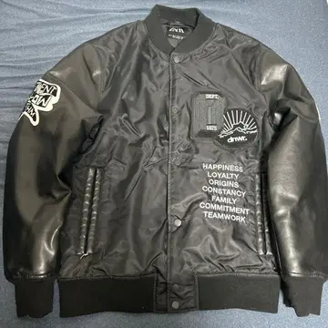 [ 인기 새상품급 ] 자라 바시티 자켓 봄버 자켓 빅 로고 올 블랙