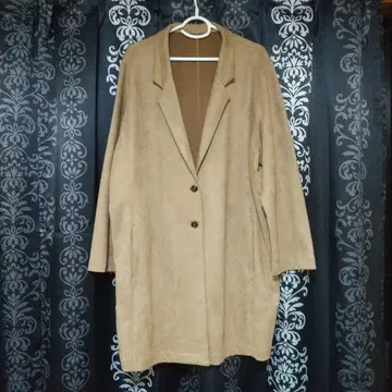 벨루나 5L 브라운 스웨이드풍 롱 코트