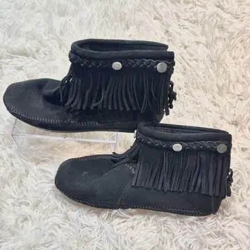 [ MINNETONKA ] 미네통카 프린지 모카신 부츠 숏 기장 24cm