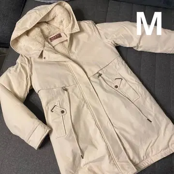 AUEYI 후드 부착 화이트 모즈 코트 복슬복슬 퍼 M K-스타일