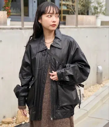 FREAK'S STORE 인조 가죽 블루종 / 빅 실루엣 블루종