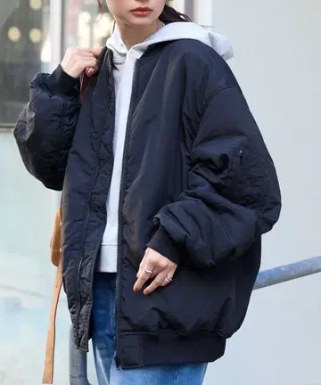 택 포함 새상품 볼륨 슬리브 오버 사이즈 충전솜 MA-1