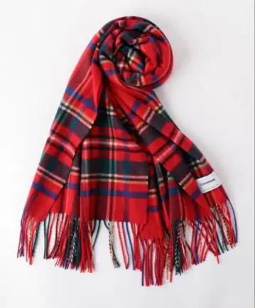 뷰티 앤 유스 캐시미어 체크 스톨