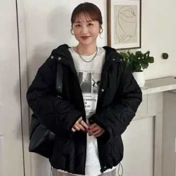 [ 새상품 ] 시마무라 omi님 2way 후드 보아 퀼트 블루종