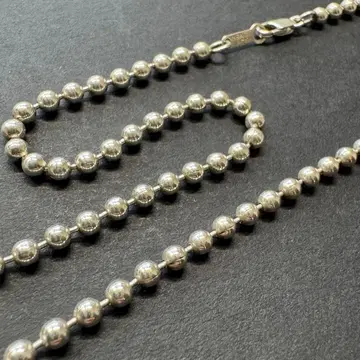 [ 와이드 3mm 볼 47cm ] 볼 체인 목걸이 silver925
