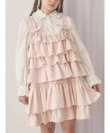 [ 정가 11000엔 이상 ] 메리제니 휘핑 크림 미니 원피스 핑크