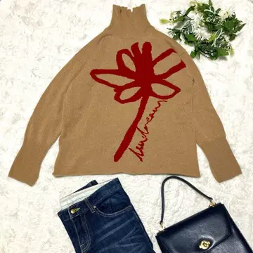 새상품급 Paul Smith 울 니트 플라워 터틀넥 M