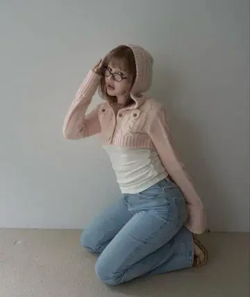 andmary Heart stitch denim light blue S