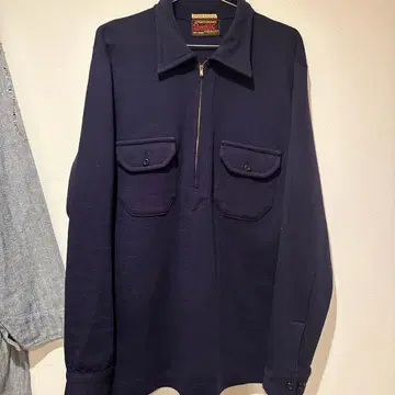 50-60s 작업 울 하프 지퍼