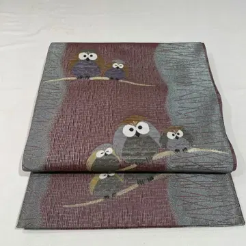 [연말연시 외출용] 순수 실크 올빼미 후쿠로 오비