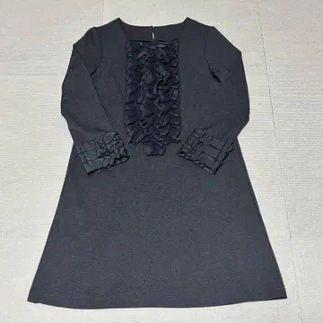 GALLERY VISCONTI 프릴 리본 원피스 M 그레이