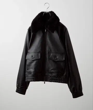 CLEL 천연 가죽 카우 레더 블루종