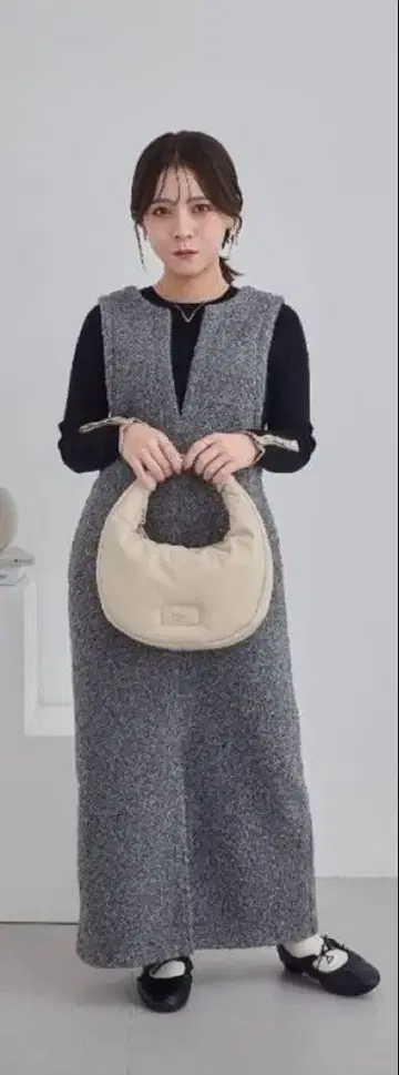 [ 시마무라 ] yumi 오버롤 스커트 그레이 L 사이즈