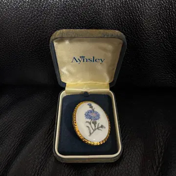 Aynsley 손그림 본 차이나 금 콘플라워 브로치 영국제