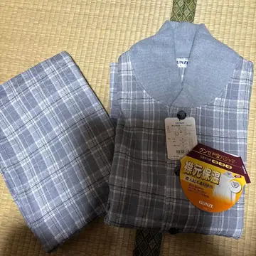 GUNZE 그레이 긴팔 파자마 L