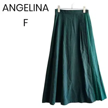 플리츠 스커트 비대칭 롱 스커트 포멀 F 그린 1387