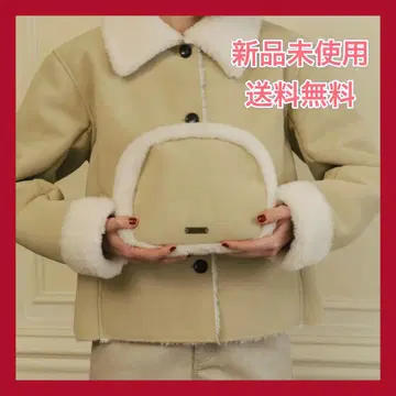 [ 당일 발송 ] THETOE 무스탕 파우치 아이보리 패션 백