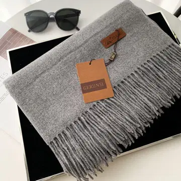 머플러 그레이 대형 가을/겨울 여성용 방한 캐시미어 스톨 무지