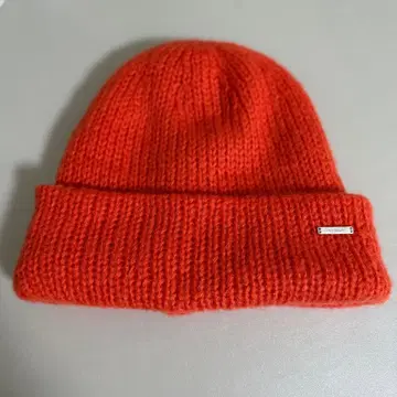 override 모헤어 니트 모자 오렌지