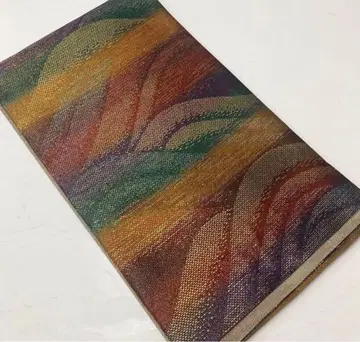 새상품급 순수 실크 육통 후쿠로 오비 원산 무늬